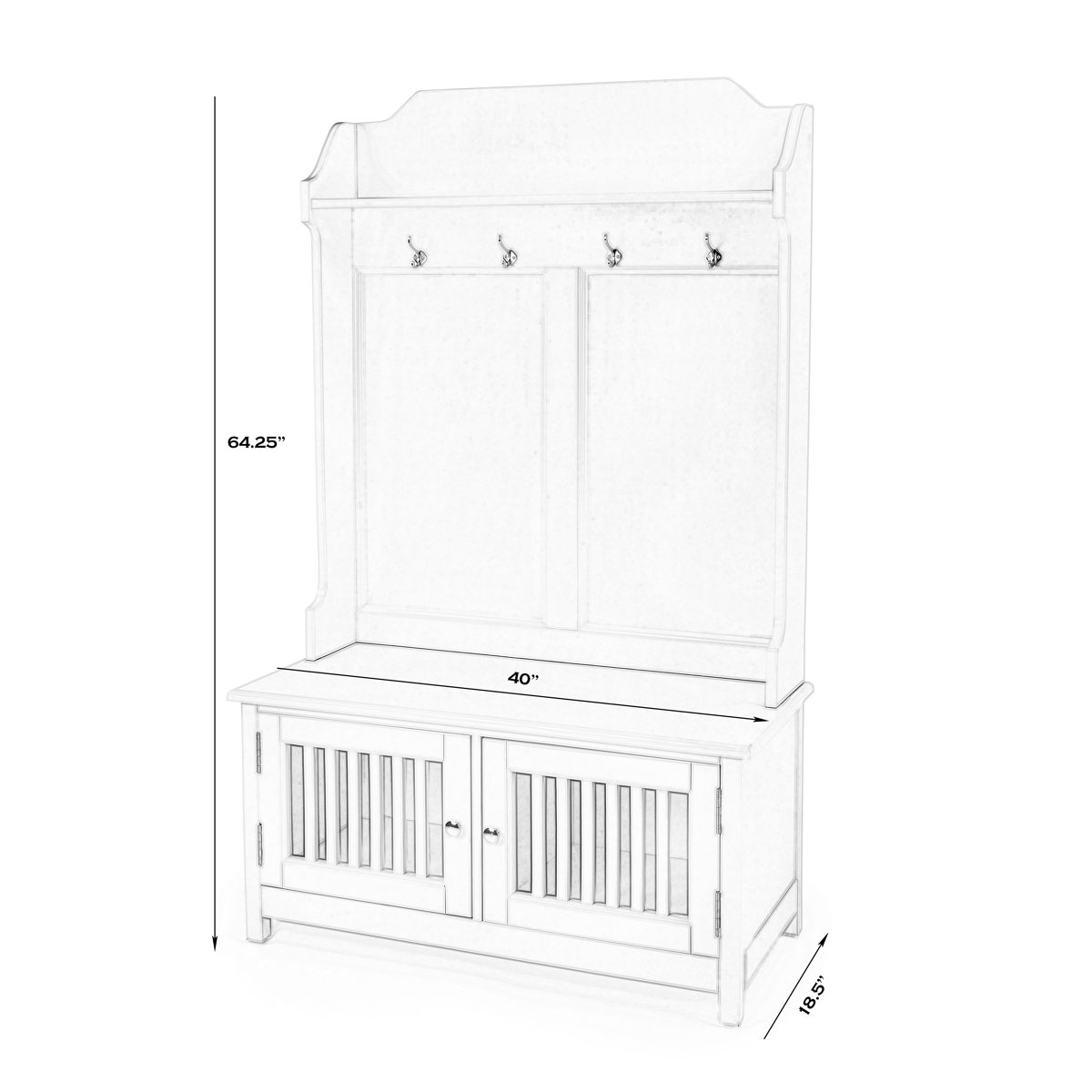 Red Barrel Studio® 40'' Wide Solid Wood Hall Tree with Bench